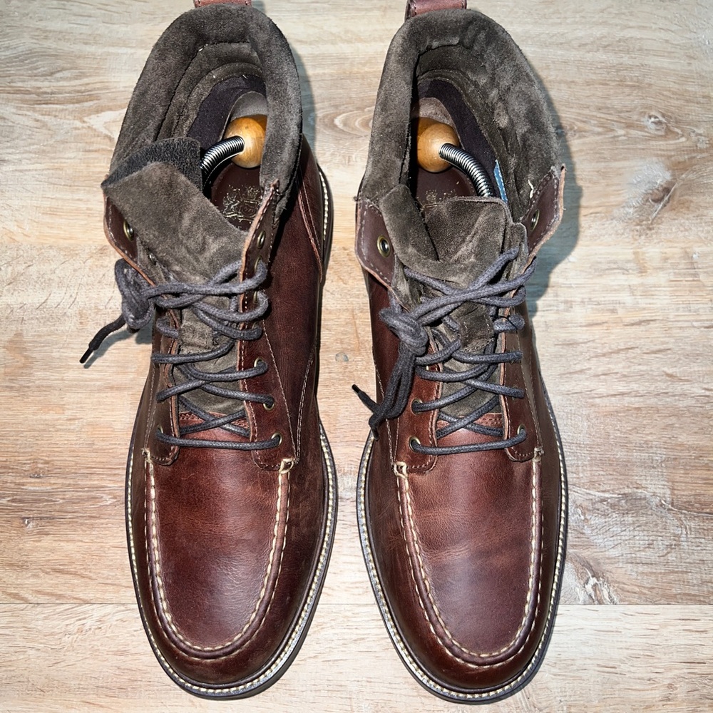 Cole Haan Brown Leather Moc Toe Boots